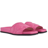 Gucci GG Matelassé Leather Slides Pink